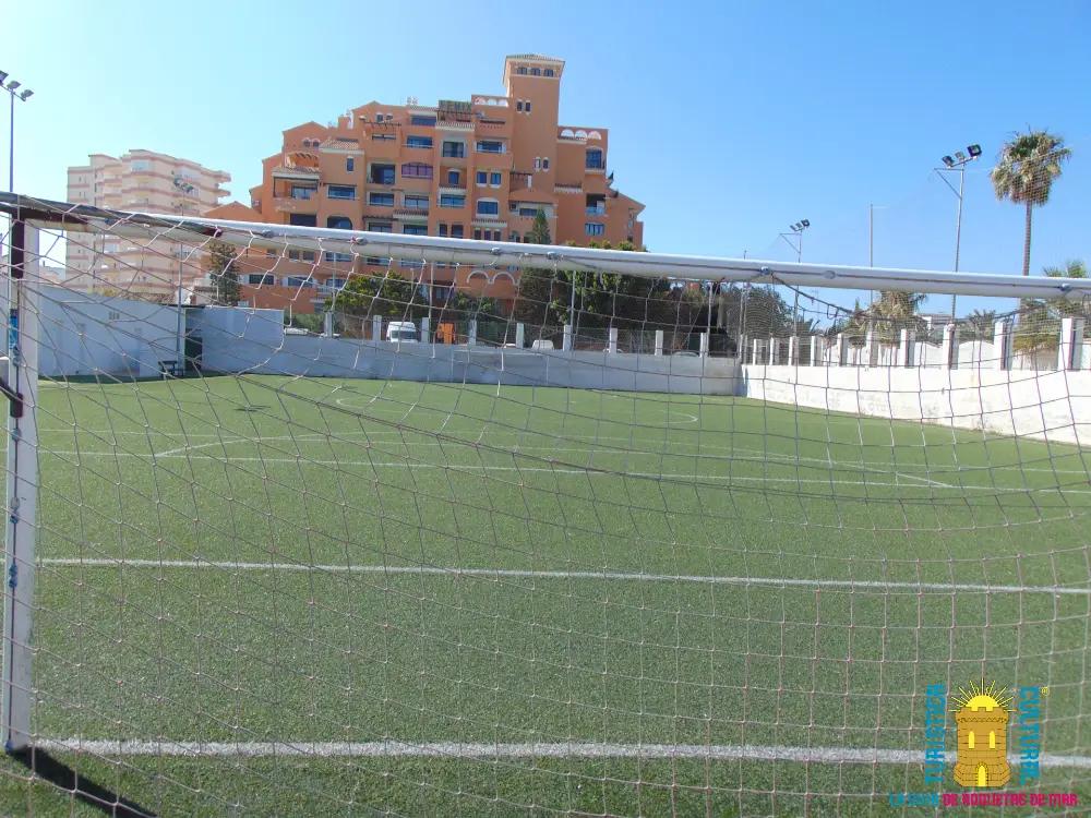 Foto de la portería del campo de fútbol