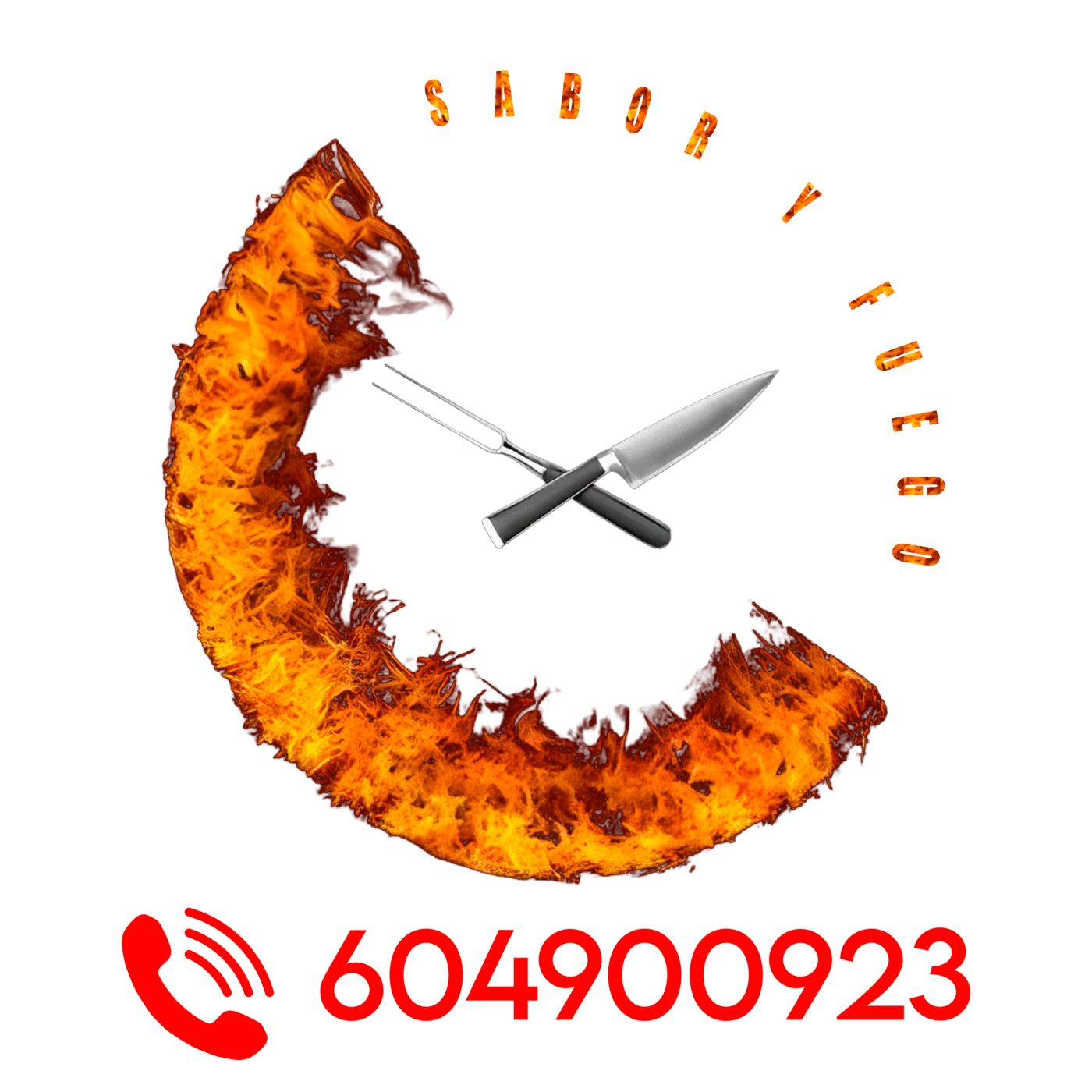 Sabor Y Fuego Logo Con Numero Transparente